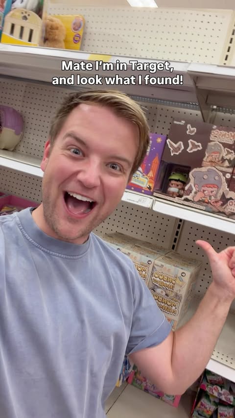 Instagram post by @vthomasenglish for Target. Caption reads: New Monboo Blind Boxes At Target!....