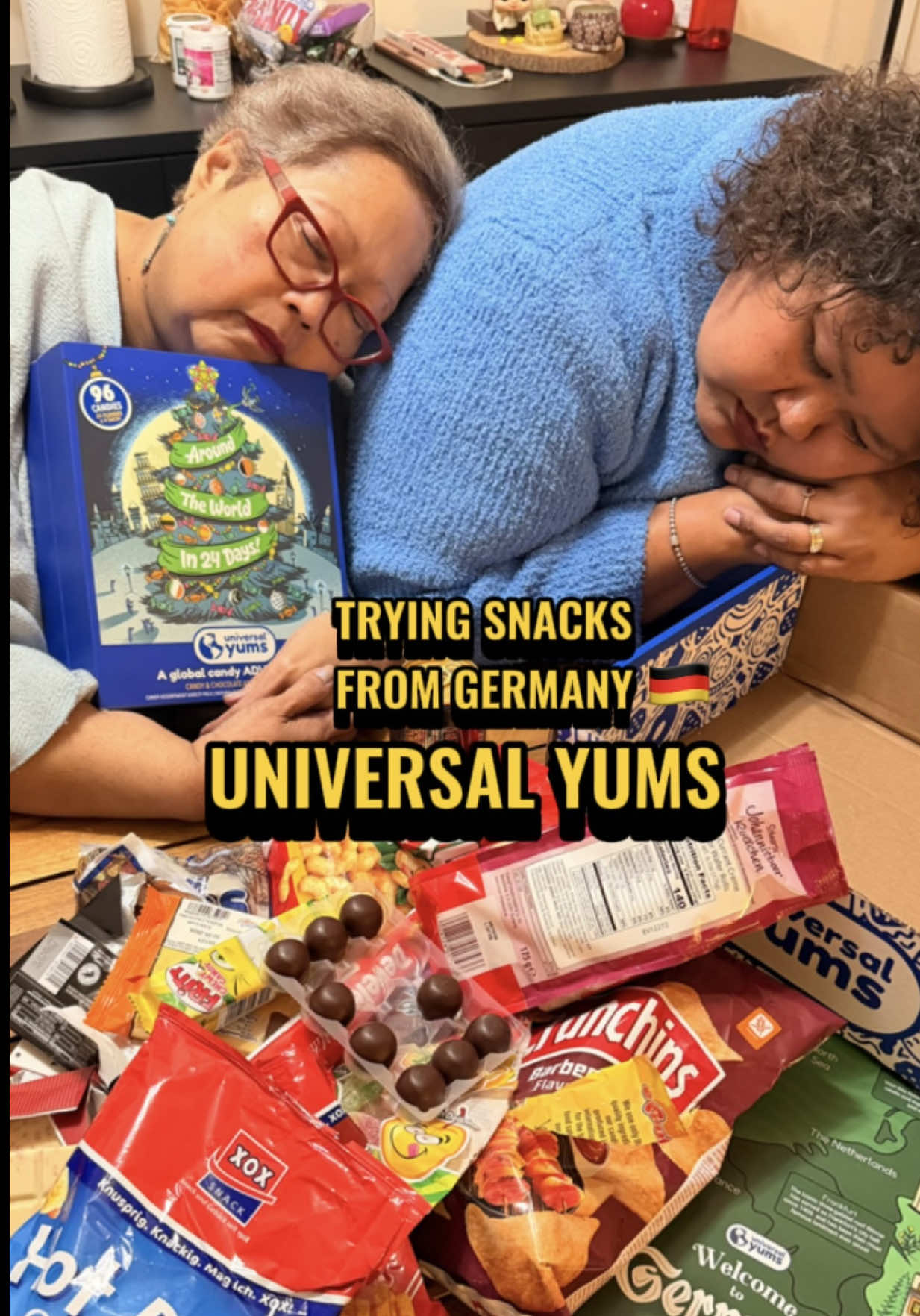 TikTok post by @otakoyakisoba for Universal Yums. Caption reads: Trying snacks from Germany. 🇩🇪 @Universal Yums .