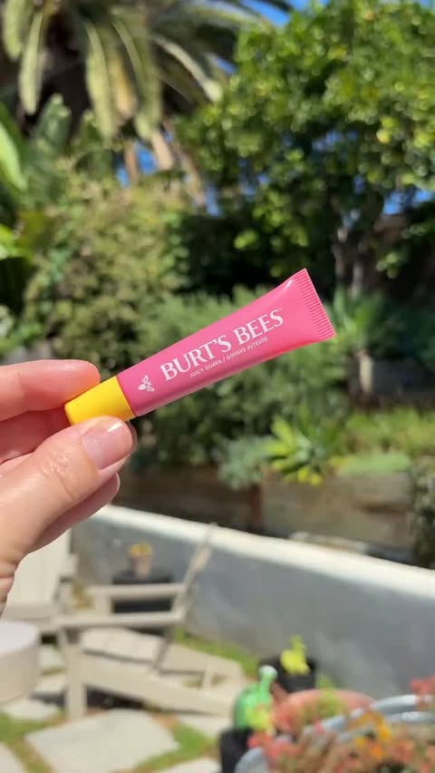 Instagram post by @haleyreidtay for Burt's Bees. Caption reads: tropical matcha with a side of @burtsbees new Lip....
