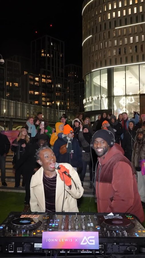 Instagram post by @djagonline_hq for John Lewis. Caption reads: Where Love Lives Live from the one and only....