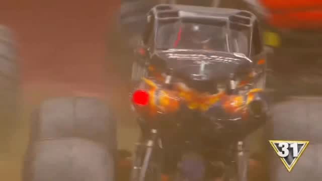 Instagram post by @send.it.motorsports for Monster Jam. Caption reads: [...] @BKT_Tires Overall event champion 🏆....