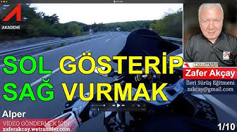 YouTube post by @ZaferAKCAY for WeTransfer. Caption reads: Point Left, Hit Right | 5Sriders | Motorcycle....