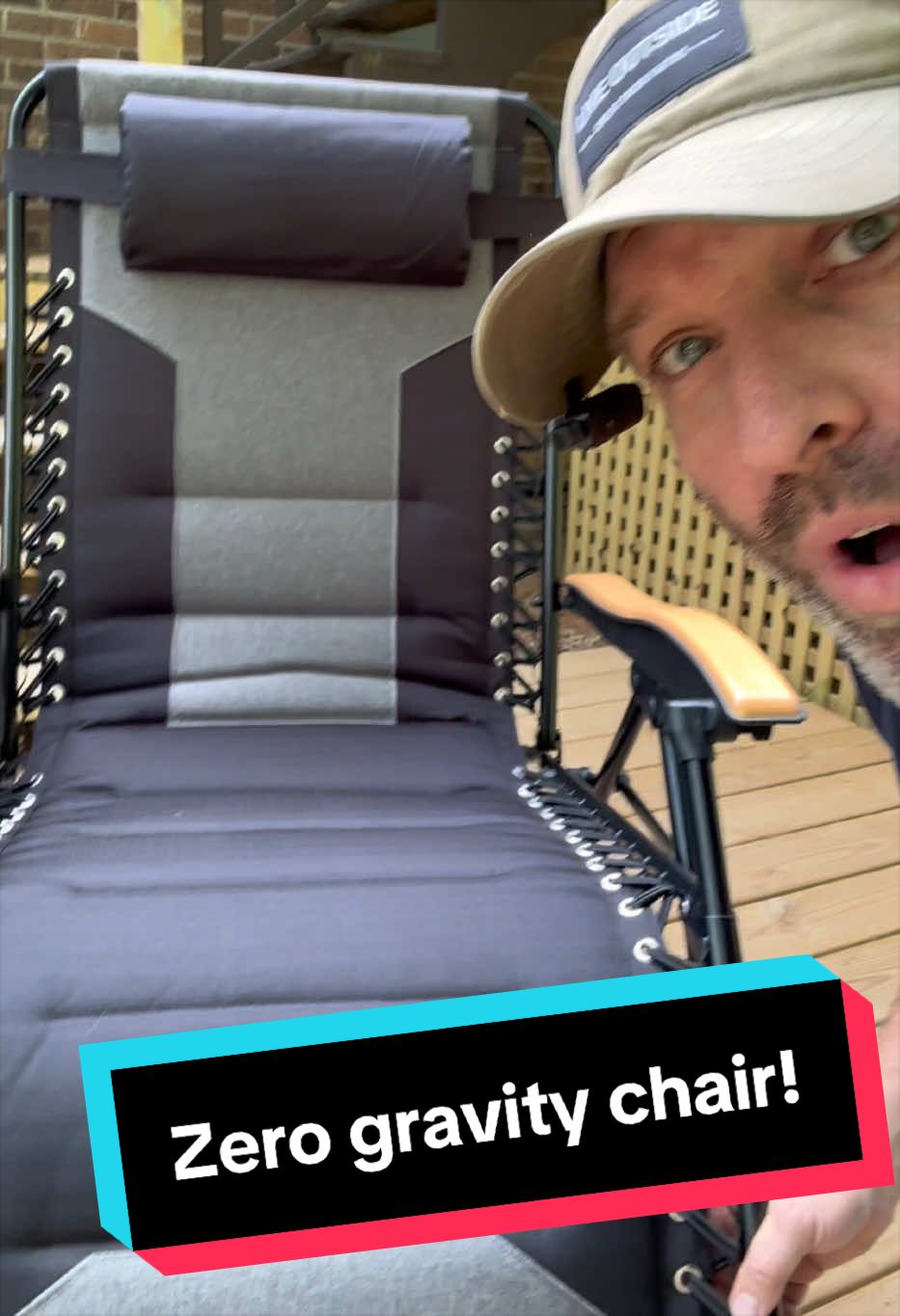 TikTok post by @chillin_with_cj for Phi Villa. Caption reads: Oversized nice zero gravity chair from....
