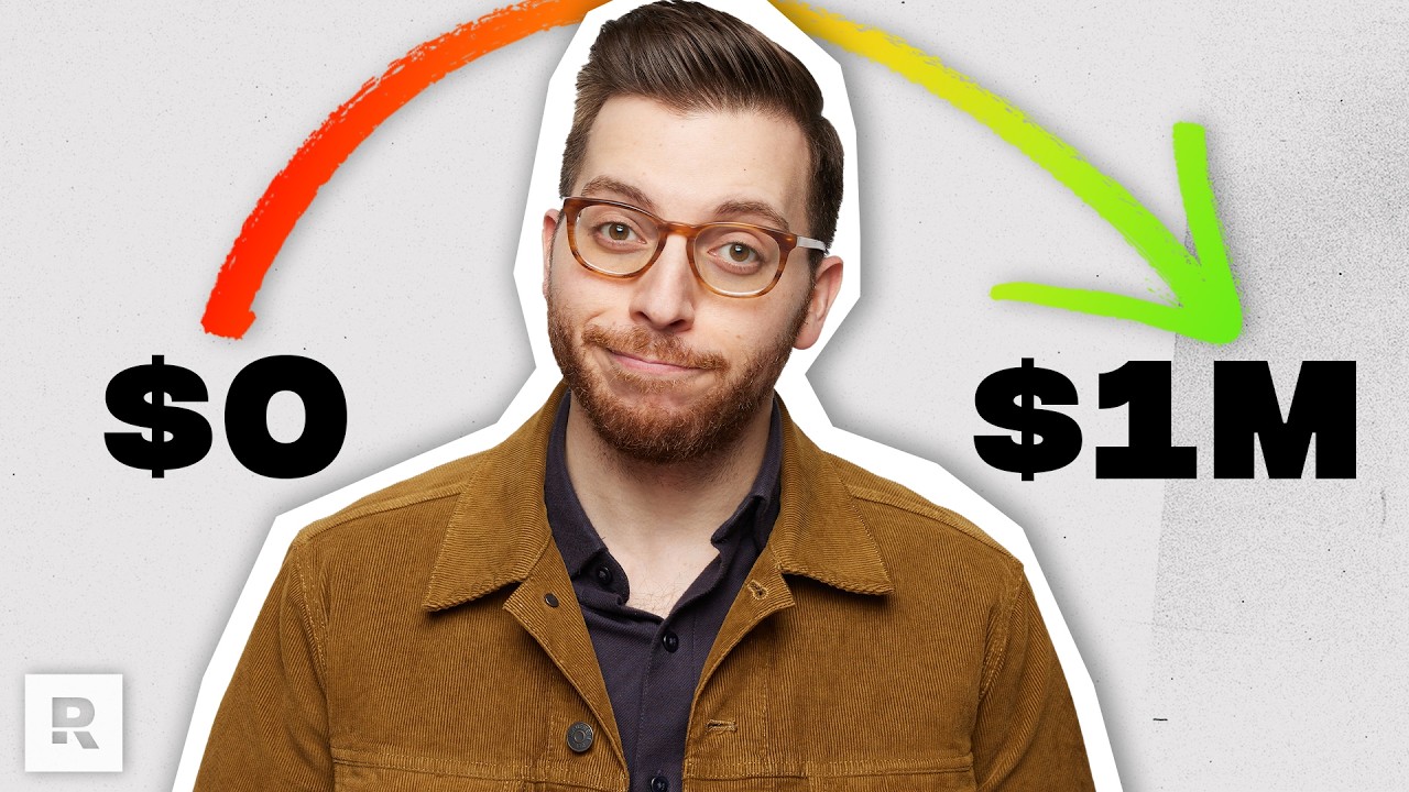 YouTube post by @GeorgeKamel for COZY EARTH. Caption reads: 11 Frugal Habits That Made Me A Millionaire.