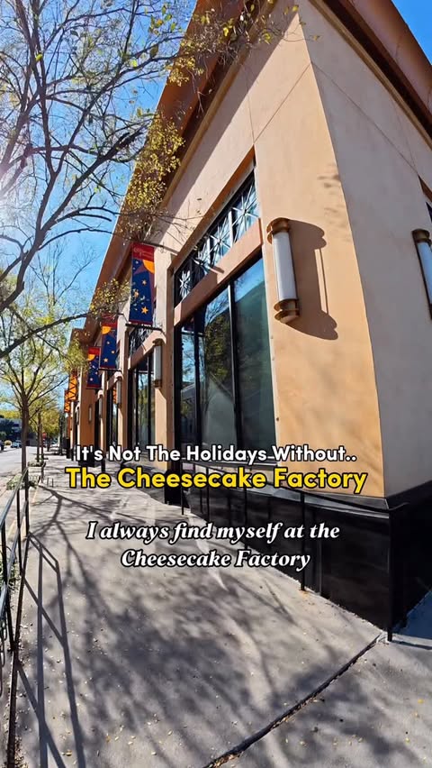 Instagram post by @hectoralexguerrero for The Cheesecake Factory. Caption reads: #ad My annual holiday visit to @CheesecakeFactory....