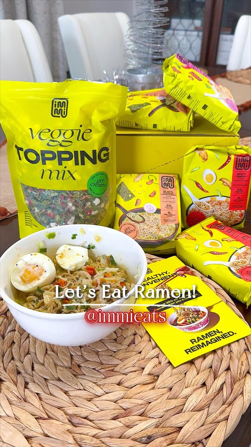 Instagram post by @lifeofacherrywife for Immieats. Caption reads: 🤩 @immieats Uplevel your ramen with @immieats....