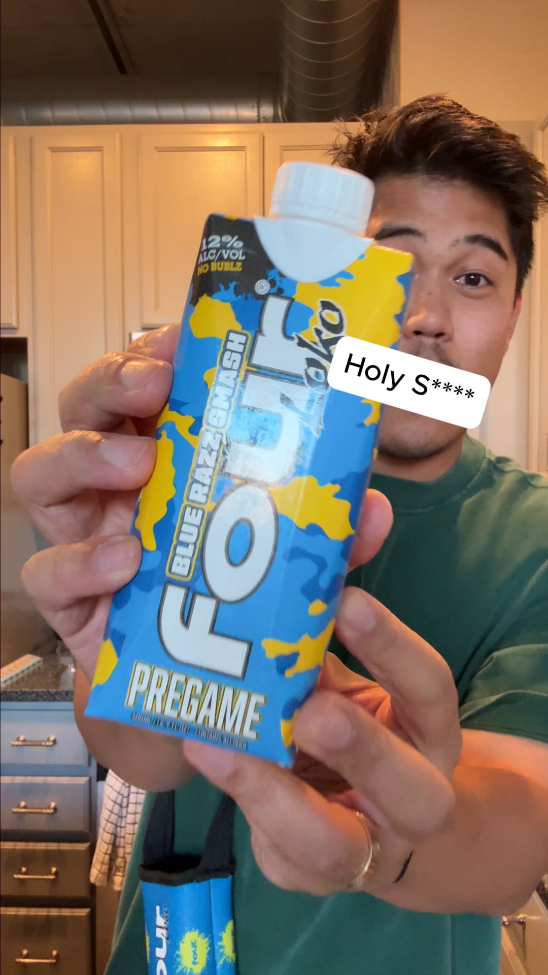 Instagram post by @catchinphils for Four Loko. Caption reads: HOLY SH*T @fourloko is in a box! 😱 I grabbed Blue....