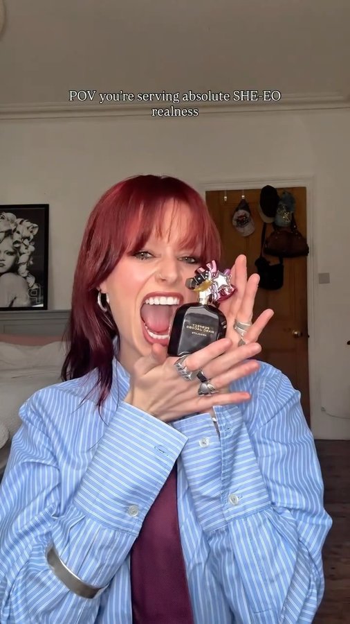 Instagram post by @amy_spalding for Marc Jacobs Fragrances. Caption reads: always Perfect Absolute with @marcjacobsfragrances....