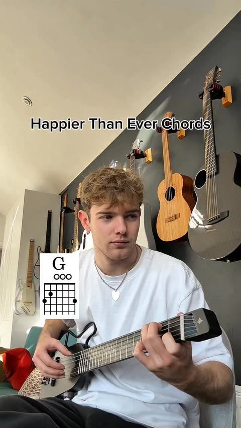 Instagram post by @jmu.sikk for DonnerMusic. Caption reads: Happier Than Ever Guitar | Guitar: Donner Hush C....