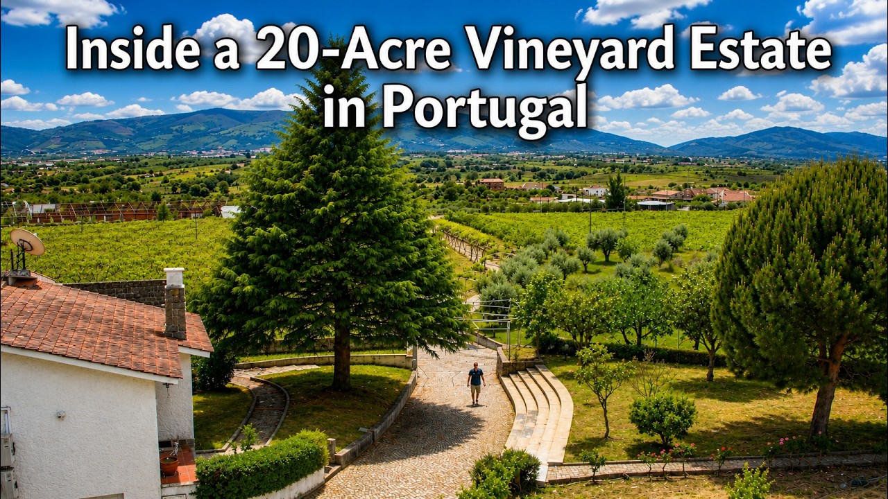 YouTube post by @OKportugal for Wise. Caption reads: Buy a 20-Acre Vineyard Estate in Portugal with....