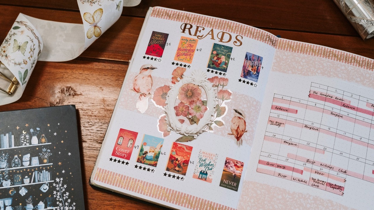 YouTube post by @ErinSmith for Leroy’s Blend. Caption reads: What I Read in July 📚 Reading Journal Updates.