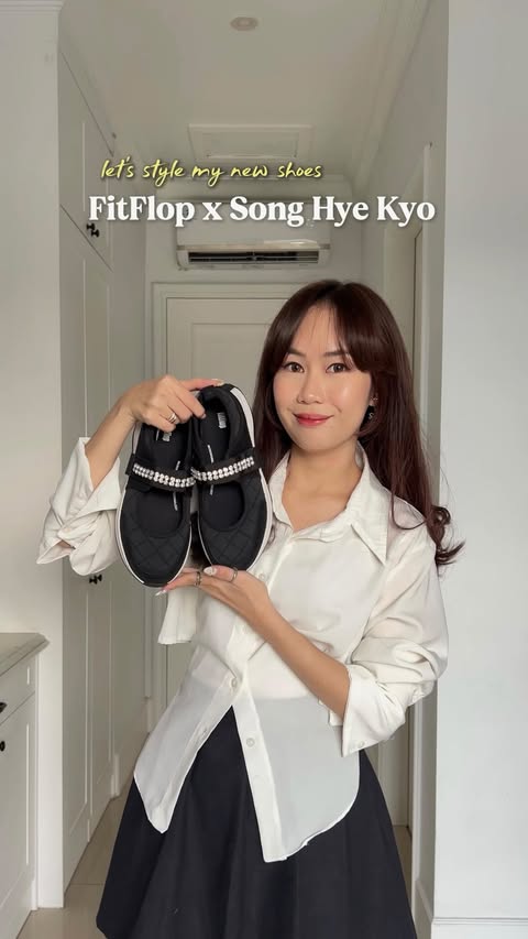 Instagram post by @erlinaaalina for FitFlop. Caption reads: When my shoes elevate my whole outfit @fitflopid x....