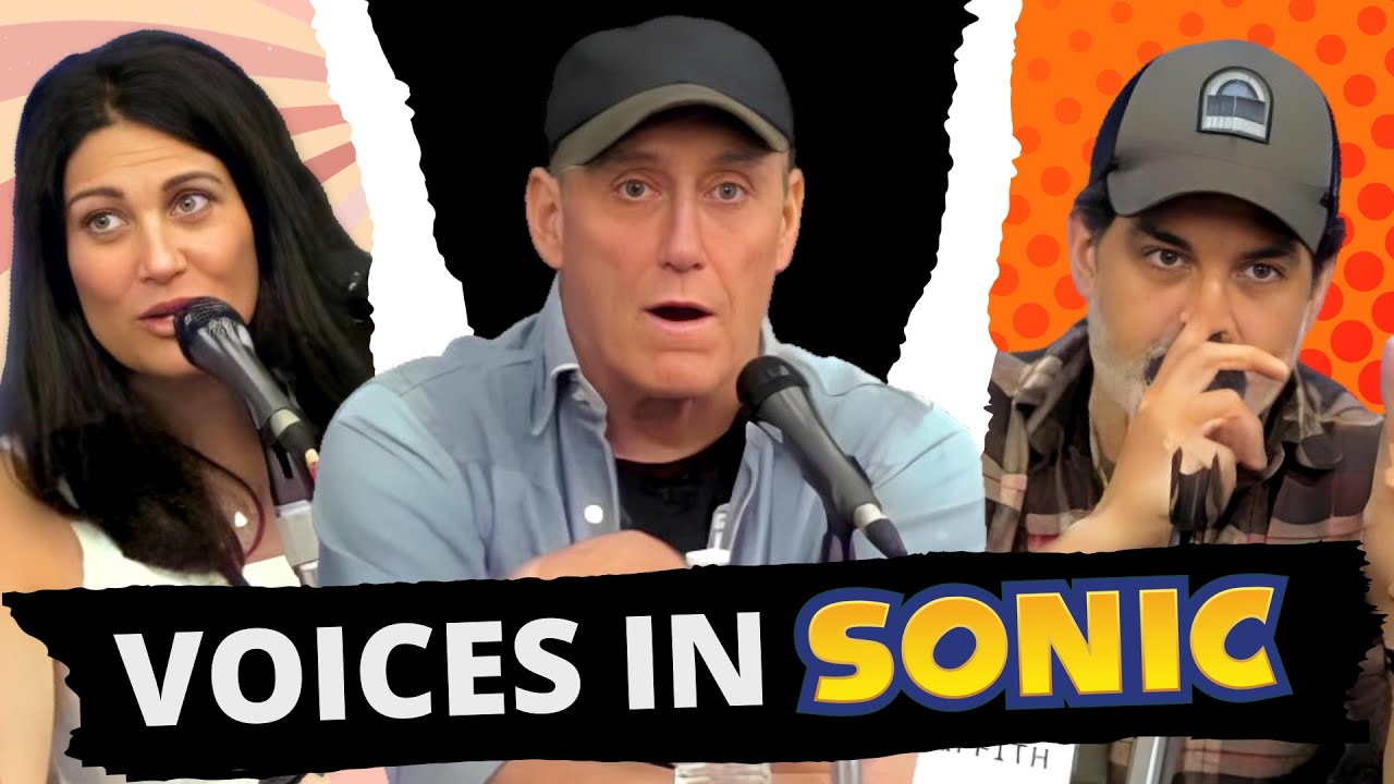 YouTube post by @ConventionCoverage for Sound Effect Library. Caption reads: Bribery, Blackmail, Threats: Sonic Voice Cast....
