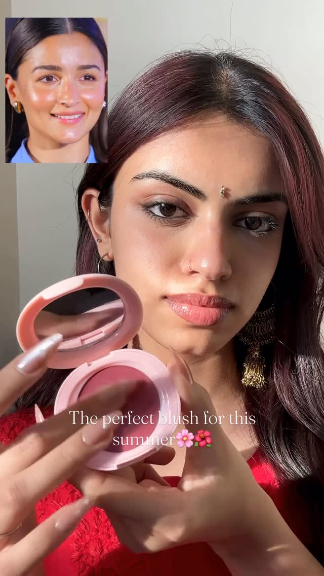 Instagram post by @arnishringi for Milagro Beauty. Caption reads: Comment down “link” for the blush😋 #fyp #explore....