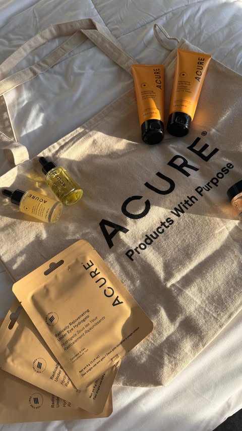 Instagram post by @madisonquinnblog for ACURE. Caption reads: [...] my girlies needing a skincare upgrade!!!....