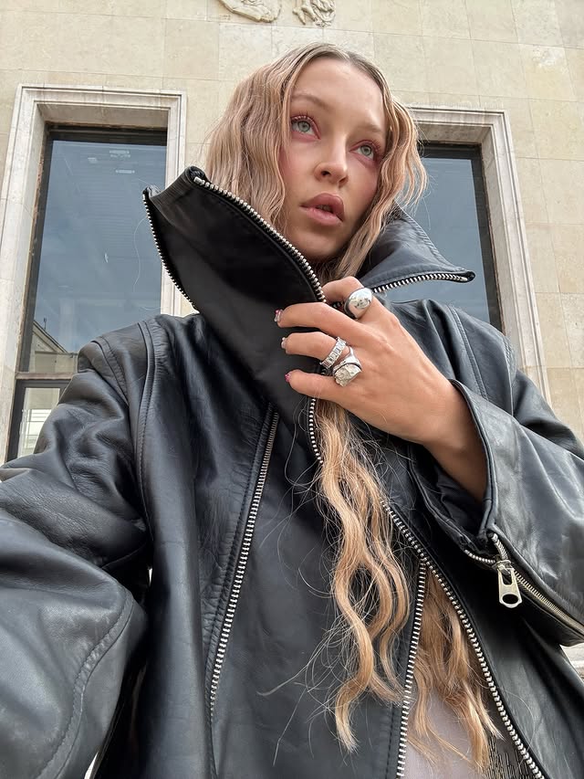 Instagram post by @reginaanikiy for WEEKDAY. Caption reads: Urban mermaid in @weekdayofficial new Limited....