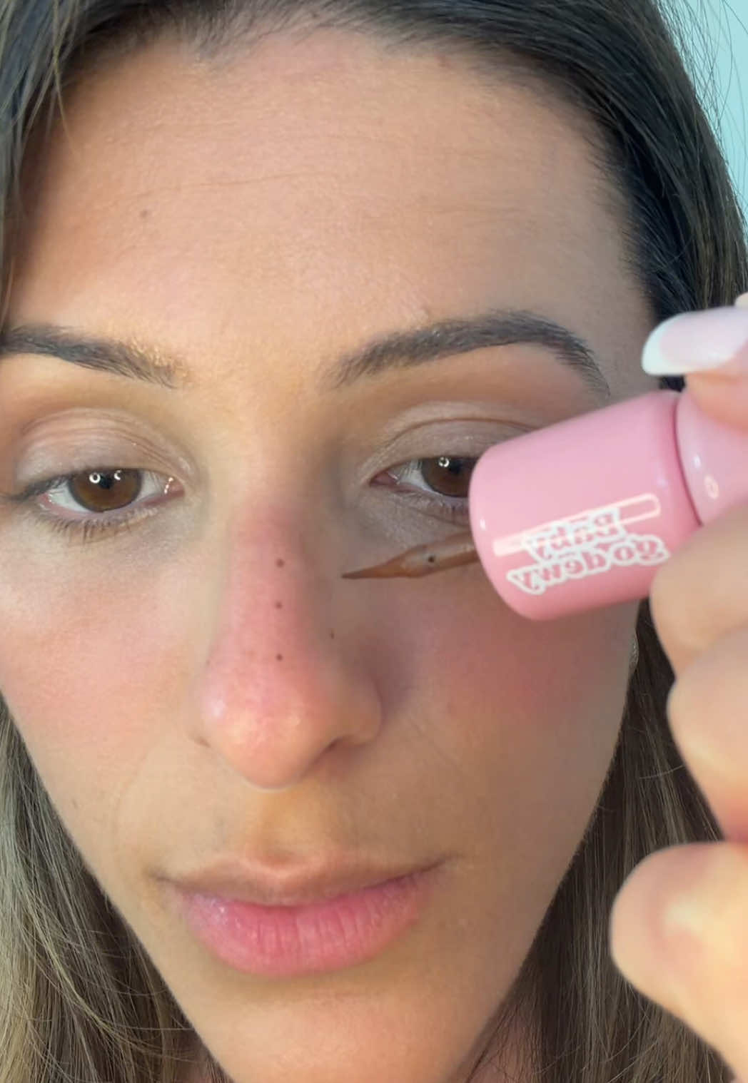 TikTok post by @christian_and_maria for Babygodewy Beauty. Caption reads: [...] #blushblindness #babygodewy....