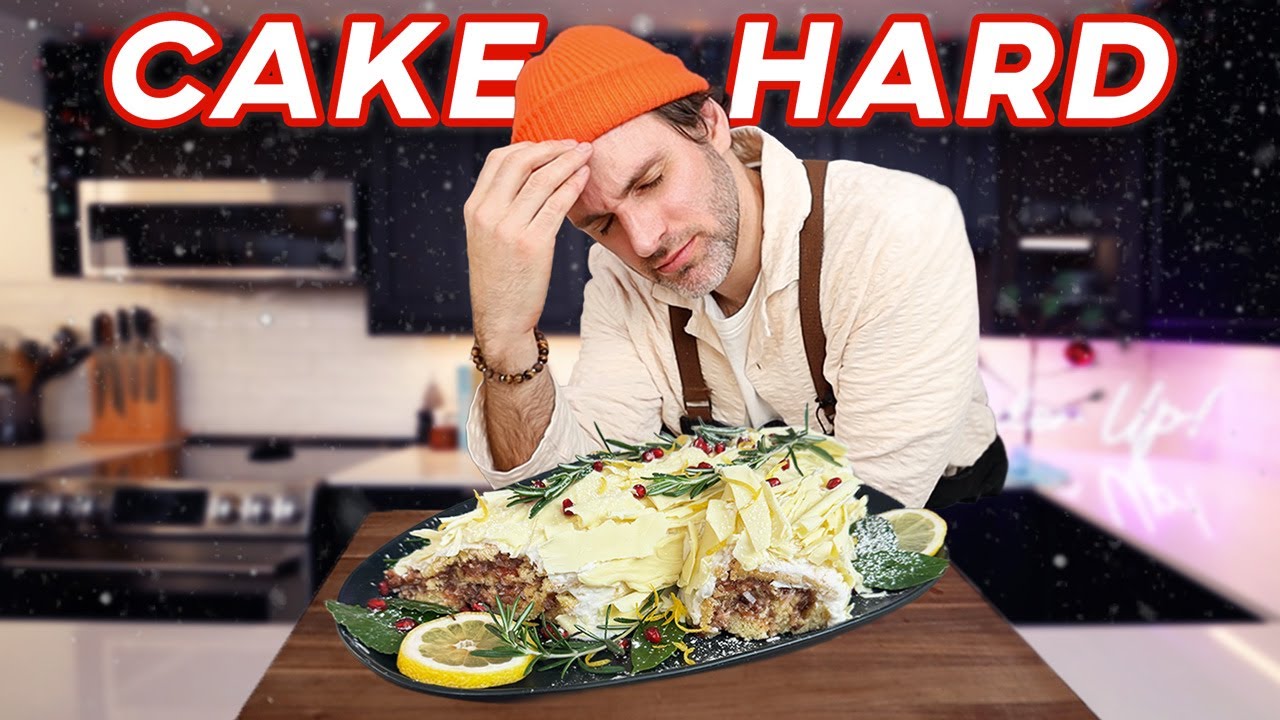 YouTube post by @antichef for Holzkern. Caption reads: Yule Log with a Vengeance.