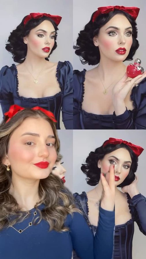 Instagram post by @mrvlpr for Callista Beauty. Caption reads: snow white makeup 🍎 
kullandığım....