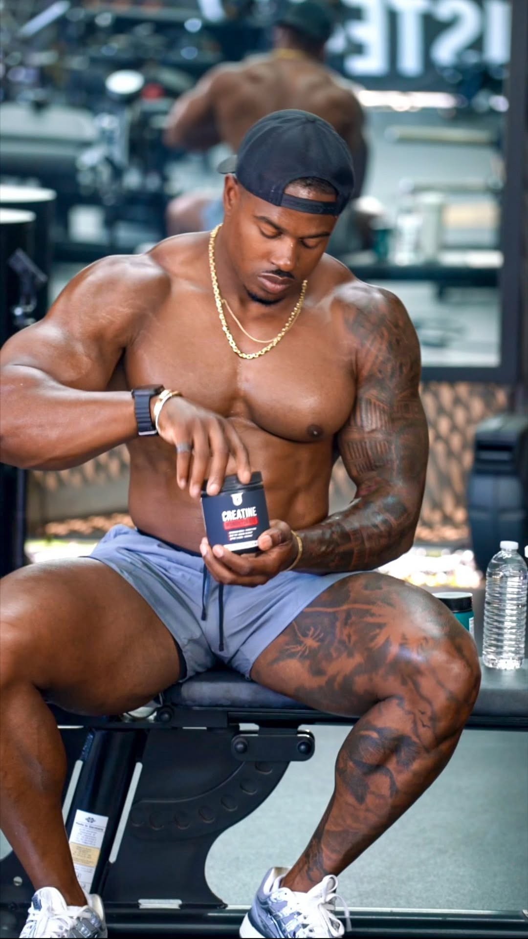 Instagram post by @simeonpanda for Inno Supps. Caption reads: Strength, power, and recovery — the foundations of....