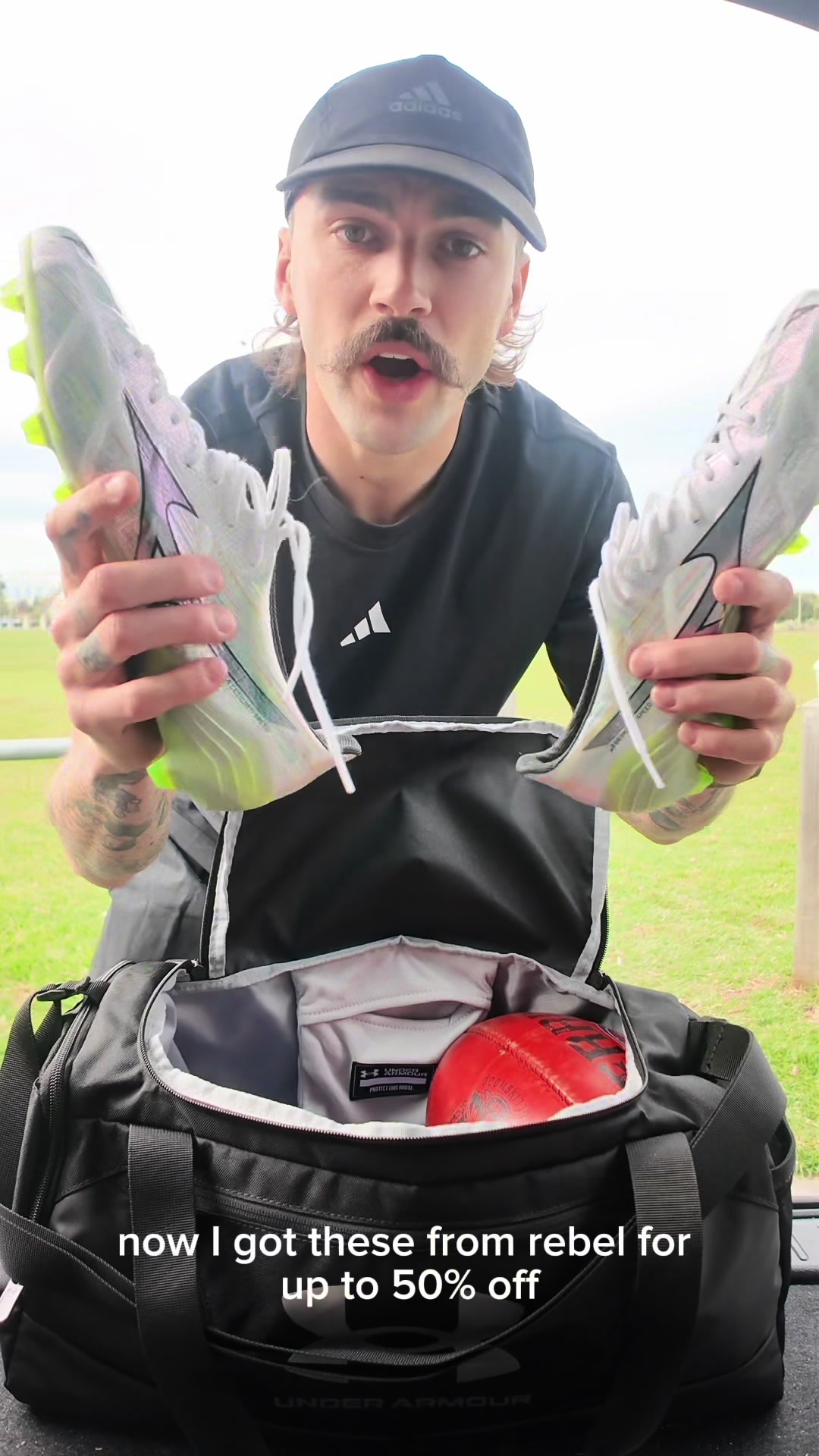 TikTok post by @leggymarkov for rebel sport. Caption reads: [...] some of their mid season sale goodies....