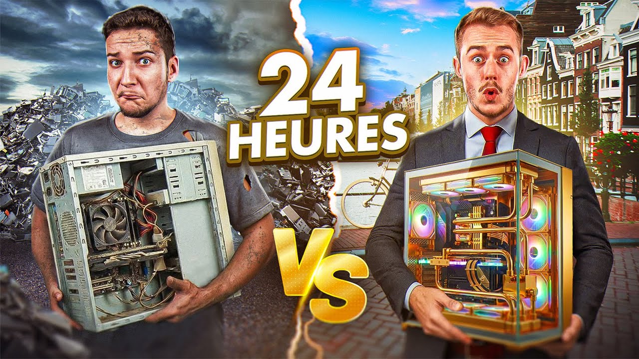 YouTube post by @FRHardware for Gvgmall. Caption reads: 24 HOURS TO BRING BACK THE BEST PC! (Mathis vs....