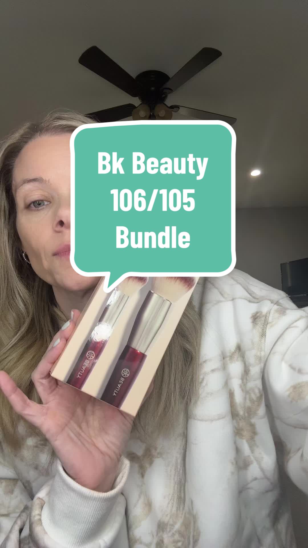 TikTok post by @hollycoley2002 for BK Beauty. Caption reads: @BK Beauty Brushes #bkb #bkbeautybrushes [...].