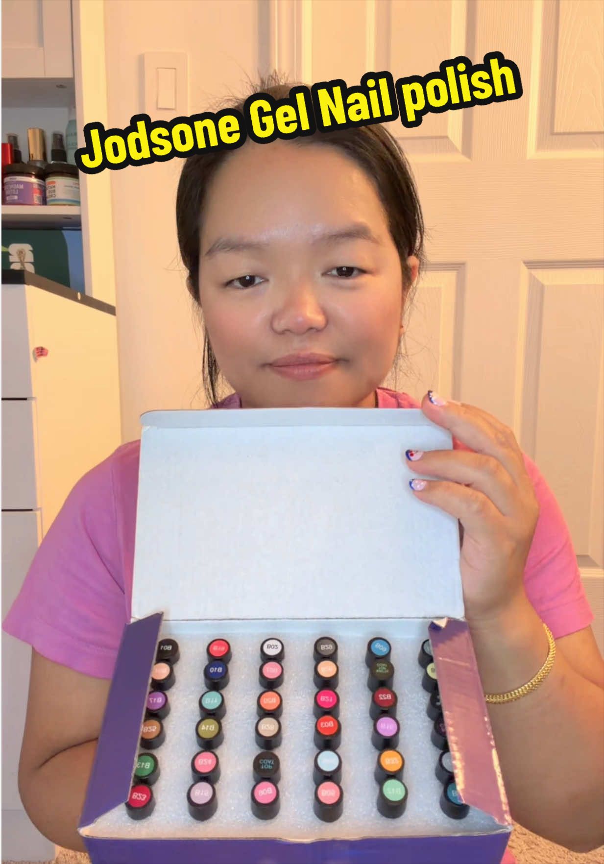 TikTok post by @debudagamisubba for JODSONE. Caption reads: JODSONE Gel Nail Polish Kit - 35-Piece [...].