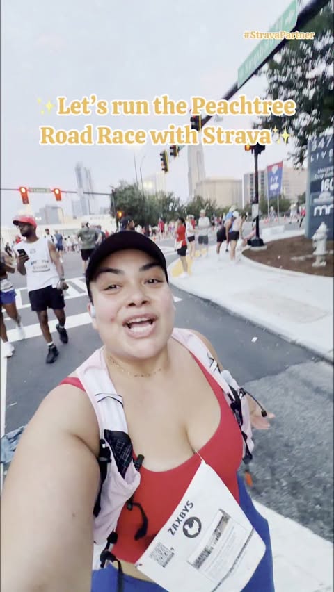 Instagram post by @its.avelyn for Strava. Caption reads: [...] 10k! Kudos to all of the runners🧡 @strava....
