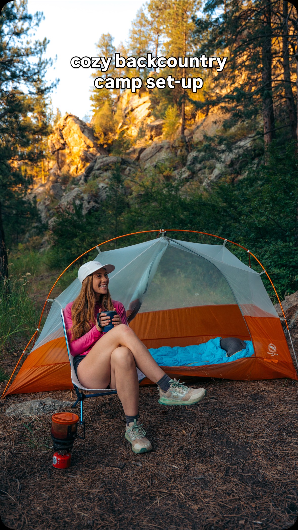 Instagram post by @julietpisner for REI. Caption reads: I always hear people say they don’t sleep well in....