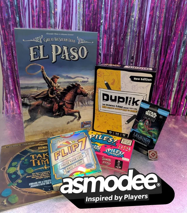 Instagram post by an influencer for Asmodee UK. Caption reads: [...] and goodies PR Invite @asmodeeuk....