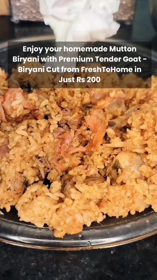 Instagram post by @st_stylez_1204 for freshtohome. Caption reads: [...] Hyderabadi Biryani and Save Big! FreshToHome....