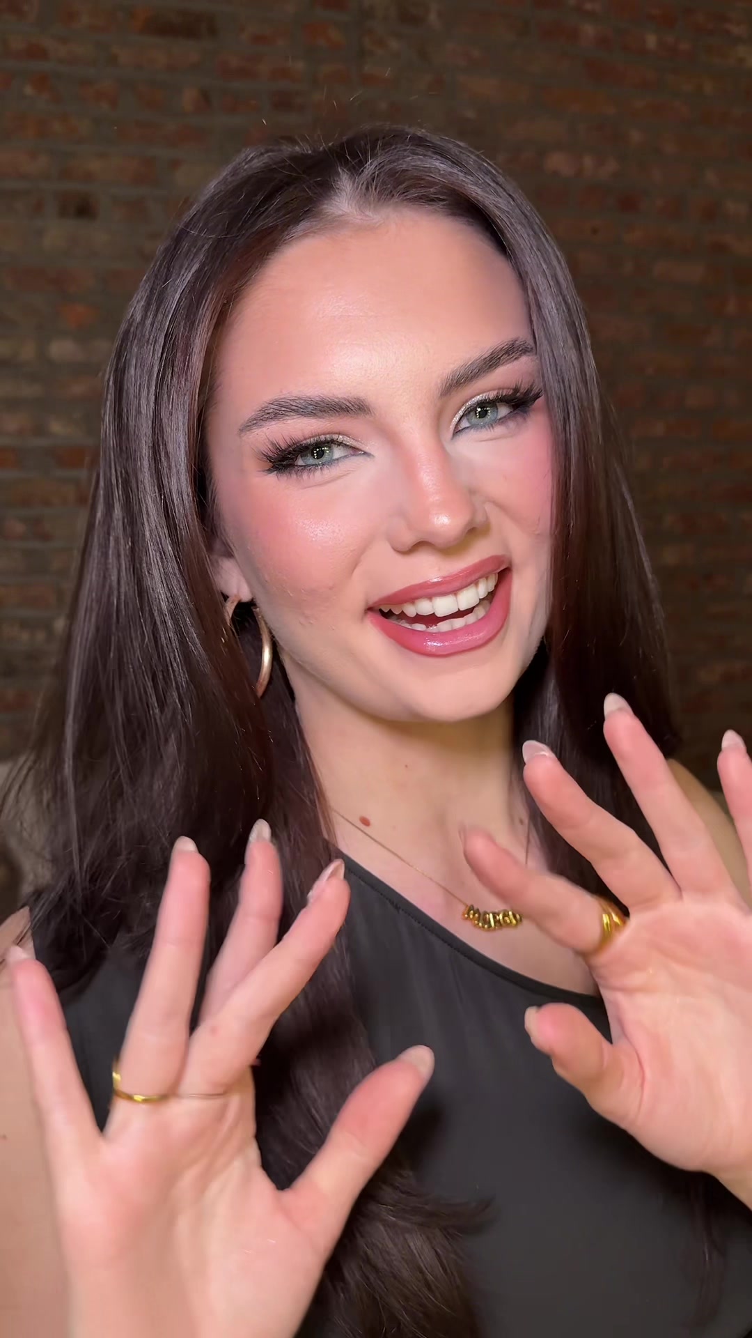 TikTok post by @margaret_kov for Armani beauty. Caption reads: going out, so obviously i’m using @Armani beauty’s....