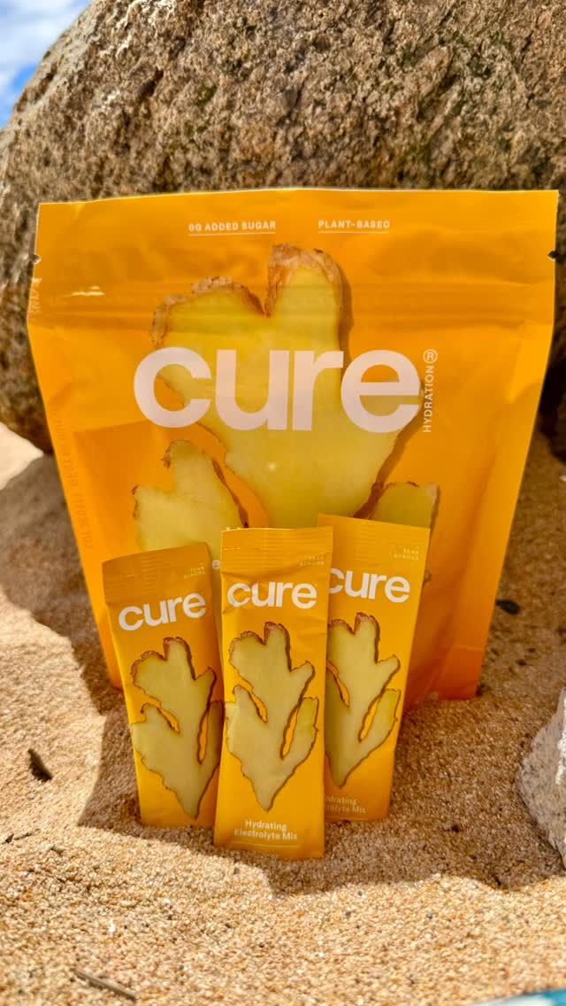 Instagram post by @healthymouth_healthylife for Cure Hydration. Caption reads: This series needs to be named “Places my Cure....