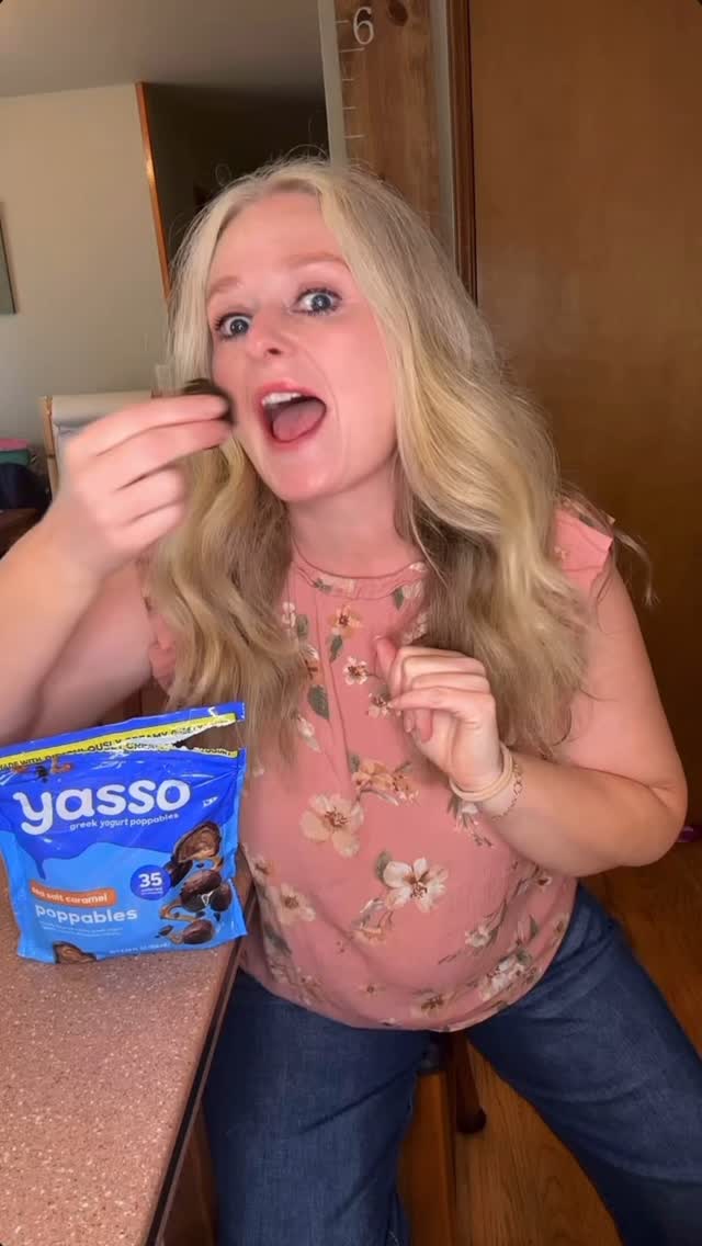 Instagram post by @sarcastic_cassie for Yasso. Caption reads: Sorry not sorry kiddo. These delicious frozen....