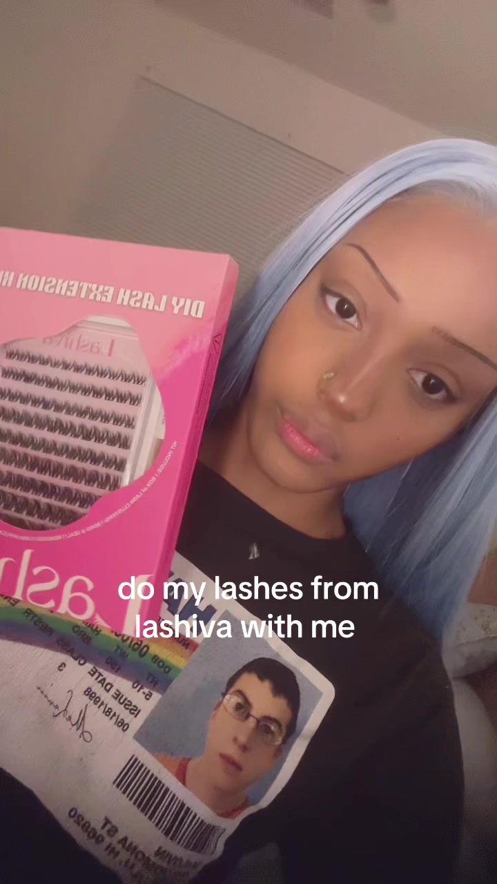 TikTok post by @pinkviles for Lashiva. Caption reads: @Lashiva #lashivalash #fyp #makeup #lashes #alt.