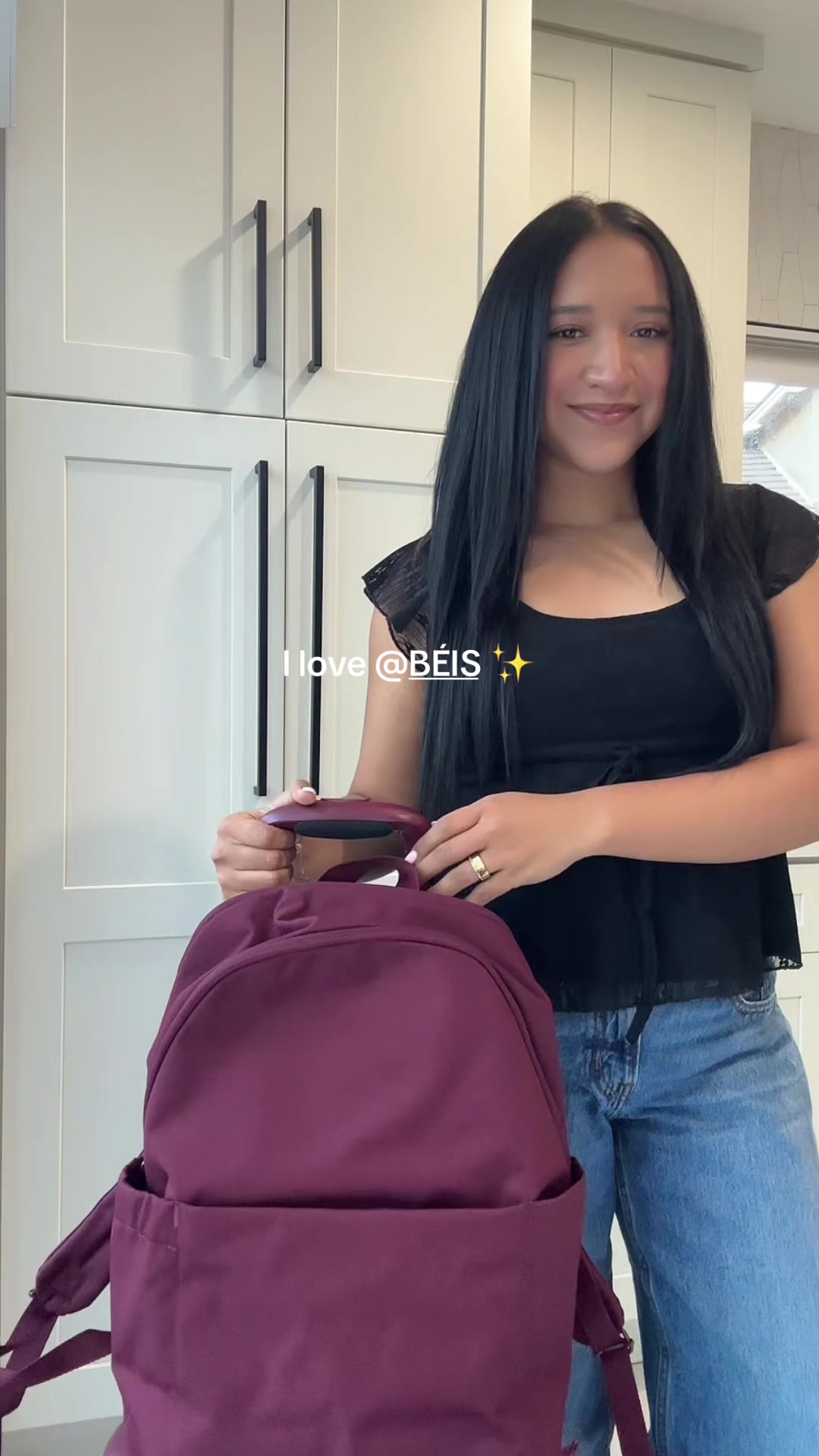 TikTok post by @nashlyvazquez for BÉIS Travel. Caption reads: So obsessedddd will be using soon 🩷🩷 #fyp #beis....