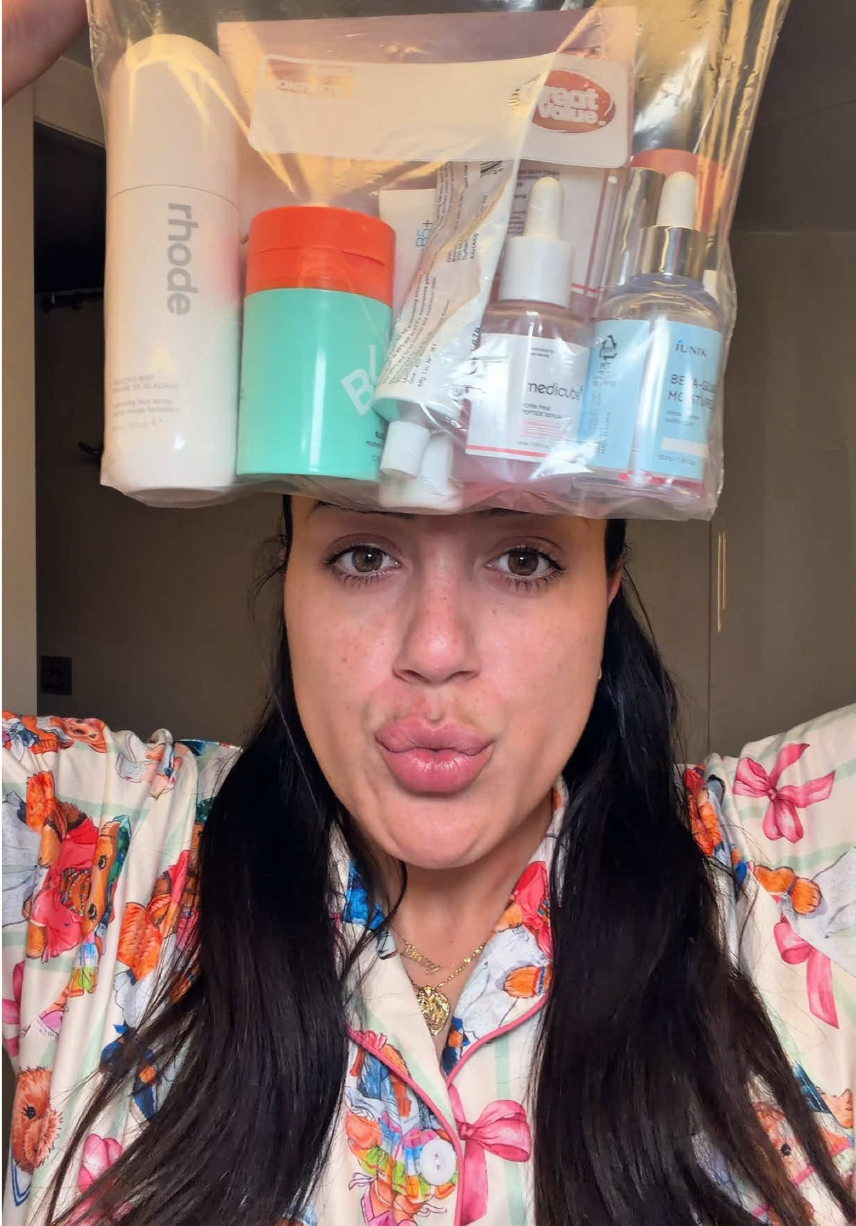 TikTok post by @aaliyahla for Evian Facial Spray USA. Caption reads: This time last week! Night 1 of the cruise 🚢....