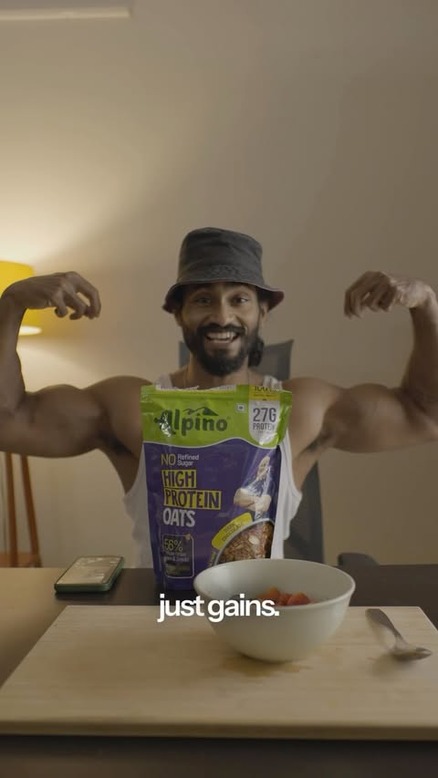Instagram post by @countingkabs for Alpino. Caption reads: [...] and protein goals feels like cheating.....