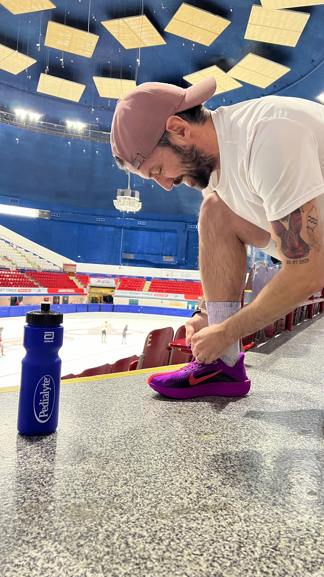 Instagram post by @charleshamelin for Pedialyte. Caption reads: En tant que papa et olympien, je sais combien la....