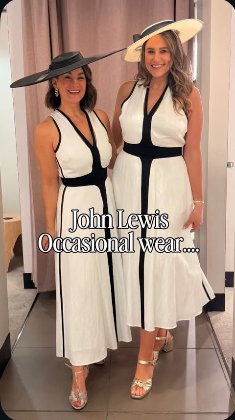 Instagram post by @stylingwithrebecca for French Connection. Caption reads: [...] 5’2.5 and Becks is 5’8” Dress 1: French....
