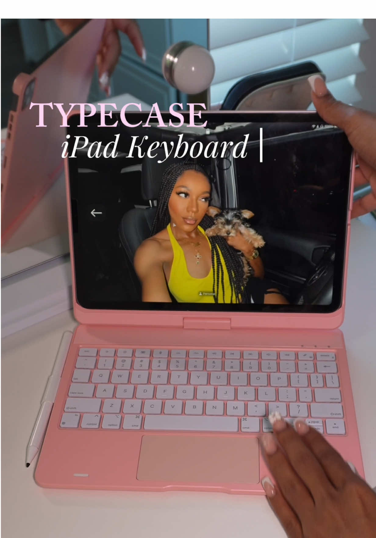 TikTok post by @therealfaithjanelle for Typecase. Caption reads: My new Pink adorable case from @Typecase It's the....