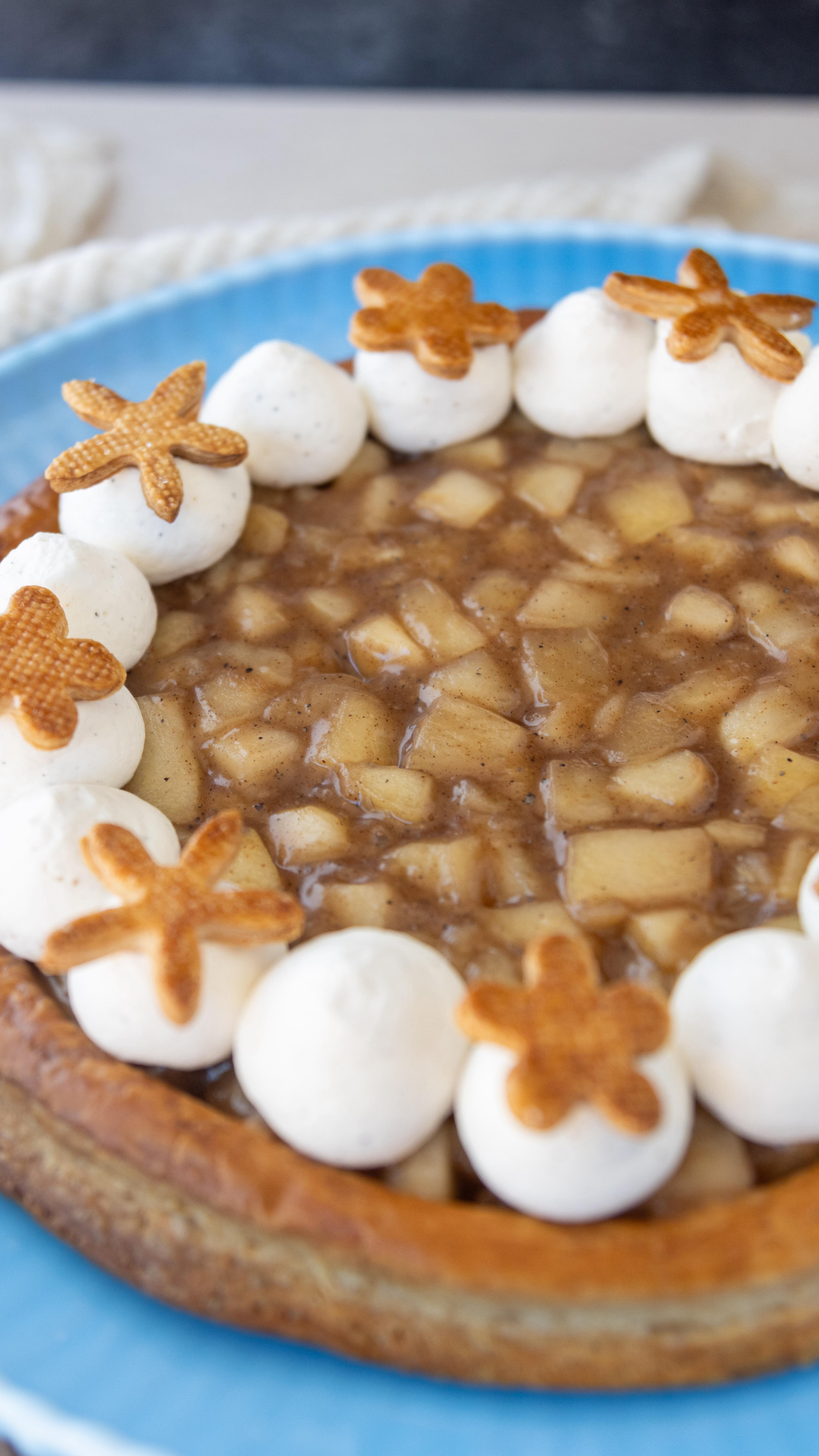 Instagram post by @milkandcardamom for Taste of Home. Caption reads: Apple pie… but make it ✨chai.✨ This puff pastry....