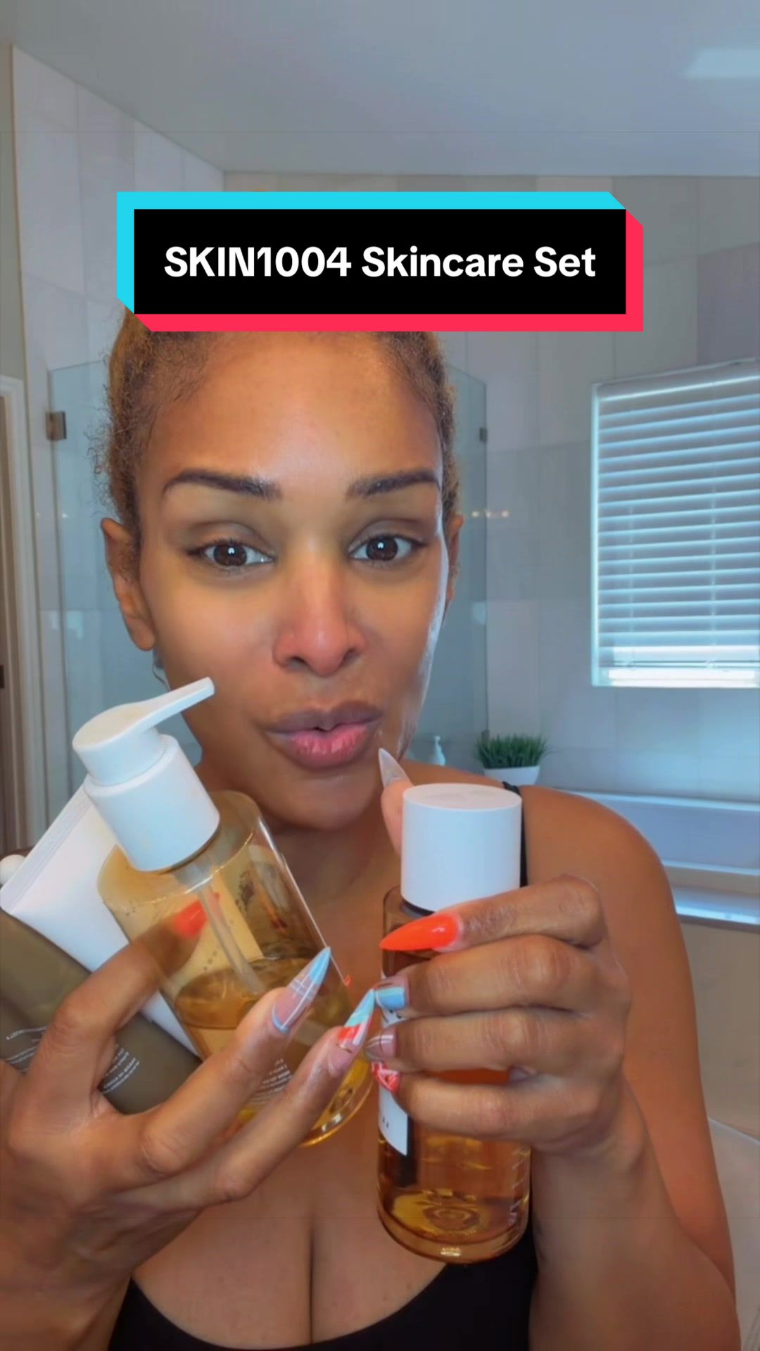 TikTok post by an influencer for SKIN1004 US. Caption reads: @SKIN1004 US #creatorsearchinsights [...].