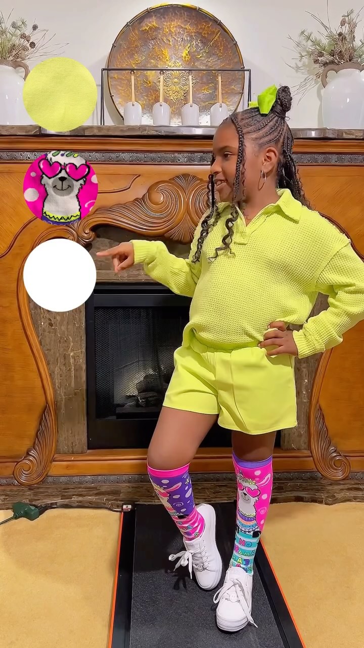 Instagram post by @worldofskylar for MADMIA. Caption reads: [...] Llama Drama Knee High Socks: @madmiaofficial....