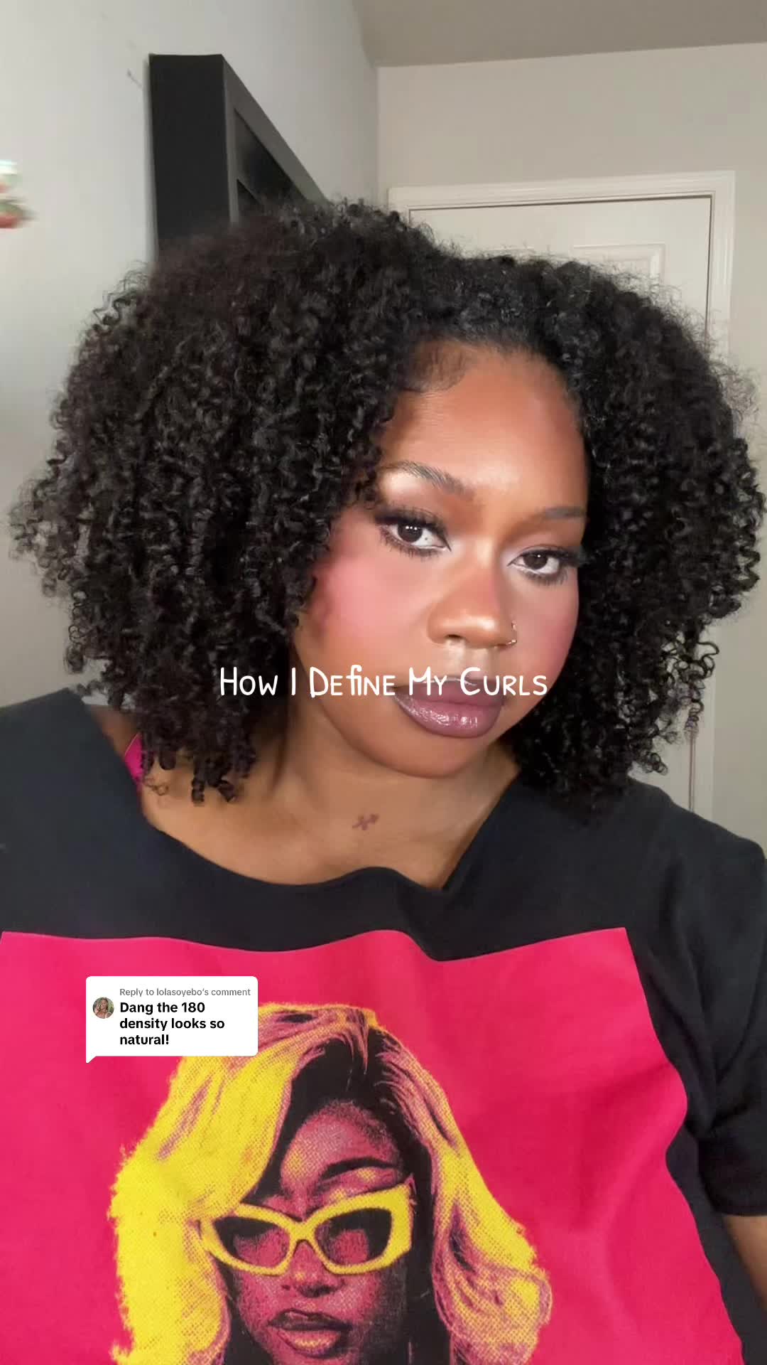 TikTok post by @izefeno for Curlyme. Caption reads: [...] she’s growing out my scalp ✨💞🤭 @CurlyMe....