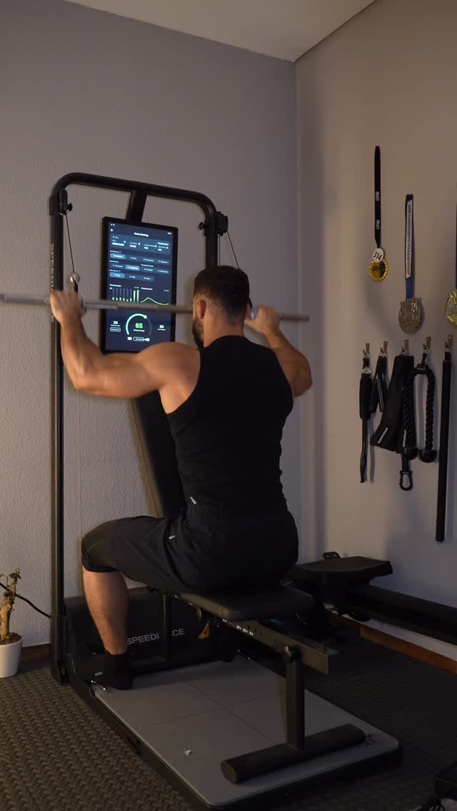 Instagram post by @fatihbicioglu for Speediance. Caption reads: [...] body workout from home, with the....