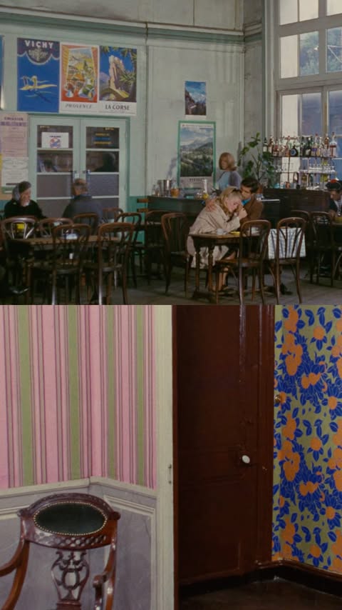 Instagram post by @interiorandfilms for MUBI. Caption reads: Color and desire in Jacques Demy’s films are....