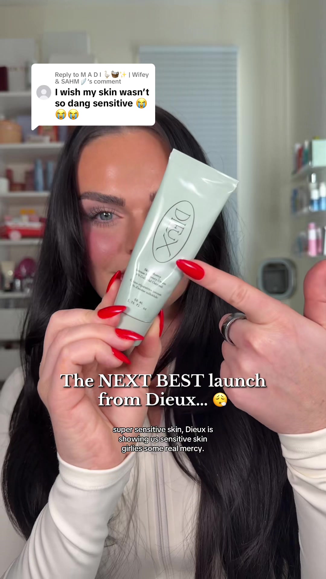 TikTok post by @kristynhoffman96 for Dieuxskin. Caption reads: Replying to @M A D I 🪿🧺✨ | Wifey & SAHM🪽 And I....