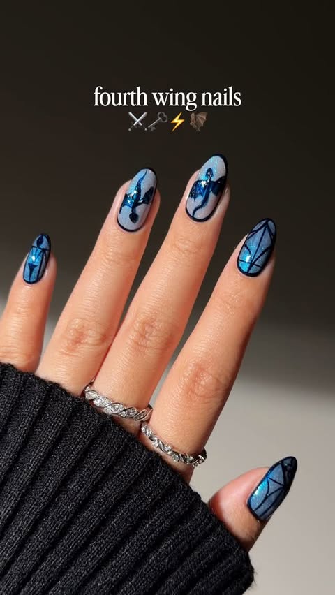 Instagram post by @bycheznails for OPI. Caption reads: [...] can’t wait to get into threshing day 💙 @opi....